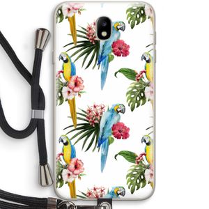 Kleurrijke papegaaien: Samsung Galaxy J7 (2017) Transparant Hoesje met koord