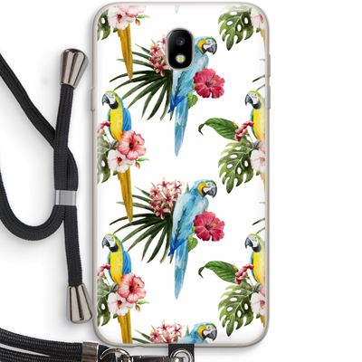 Kleurrijke papegaaien: Samsung Galaxy J7 (2017) Transparant Hoesje met koord