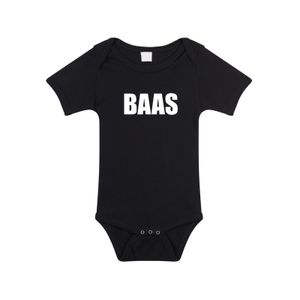 Baas tekst rompertje zwart baby