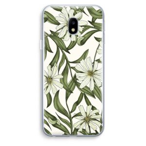 Wit bloemenpatroon: Samsung Galaxy J3 (2017) Transparant Hoesje