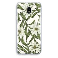 Wit bloemenpatroon: Samsung Galaxy J3 (2017) Transparant Hoesje