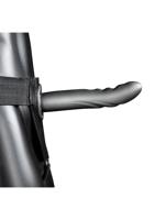 Textured Curved Hollow Strap-on - 8&apos;&apos; / 20 cm - Gun Metal