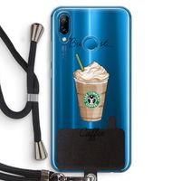 But first coffee: Huawei P20 Lite Transparant Hoesje met koord