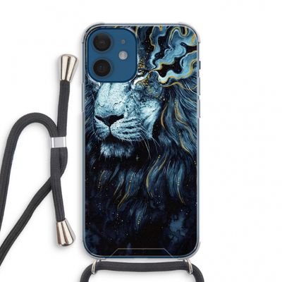 Darkness Lion: iPhone 12 mini Transparant Hoesje met koord