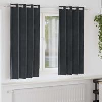 VidaXL Verduisterende gordijnen 2 pcs donkergrijs 140 x 175 cm fluweel