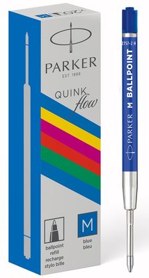 Parker ECO balpen navulling, medium, blauw, 20 stuks