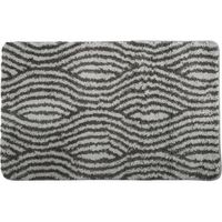 MSV Badkamerkleed/badmat - kleedje voor op de vloer - grijs/wit - 50 x 80 cm - Microvezel - Badmatjes - thumbnail