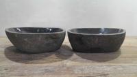 Wasbakken riviersteen set RM250338AB, 47x36x15 cm