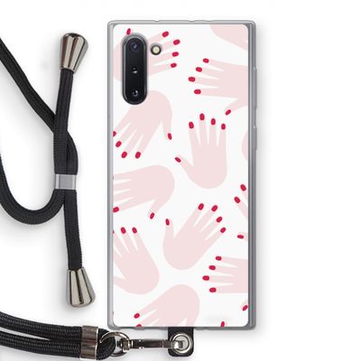 Hands pink: Samsung Galaxy Note 10 Transparant Hoesje met koord