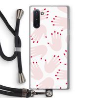 Hands pink: Samsung Galaxy Note 10 Transparant Hoesje met koord
