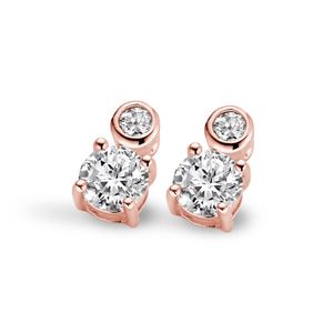 New Bling 9NB-0184 Oorstekers Solitair Rond zilver met zirconia rosekleurig 3-6 mm