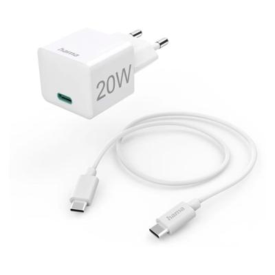 Hama Snellader met oplaadkabel USB-C mini-oplader PD 20 W 1 m Oplader Wit
