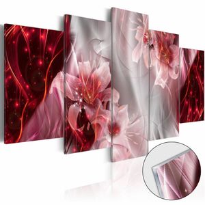 Afbeelding op acrylglas - Orchidee in het rood,  , 5luik