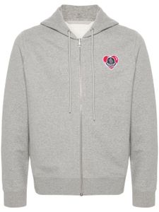 Moncler hoodie zippé à patch logo - Gris