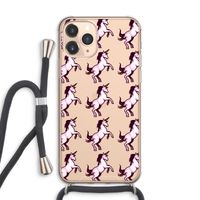 Musketon Unicorn: iPhone 11 Pro Max Transparant Hoesje met koord