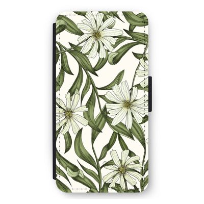 Wit bloemenpatroon: iPhone 11 Flip Hoesje