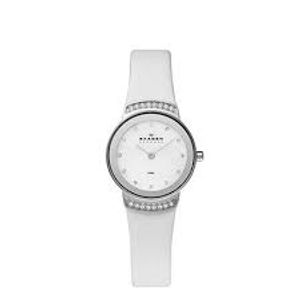Skagen horlogeband 812SSLW1 Leder Wit 14mm