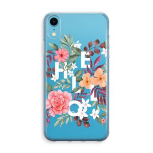 Hello in flowers: iPhone XR Transparant Hoesje