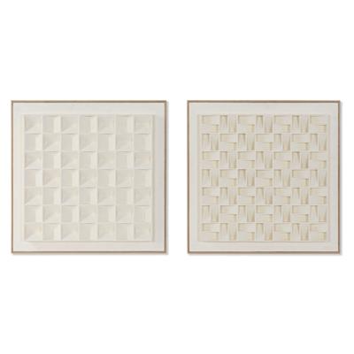 Schilderij Home ESPRIT Beige Geometrisch Modern 60 x 7 x 60 cm (2 Stuks)