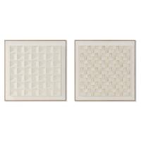 Schilderij Home ESPRIT Beige Geometrisch Modern 60 x 7 x 60 cm (2 Stuks)