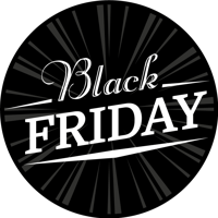 Black Friday rond vinyl tapijt zwart