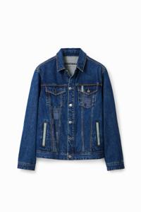 Denim truckerjack met patch - BLUE - XL