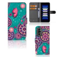 Xiaomi Poco F5 Pro Hoesje Cirkels en Vlinders | Portemonnee hoesje Xiaomi Poco F5 Pro Hoesje Cirkels en Vlinders | Portemonnee hoesje