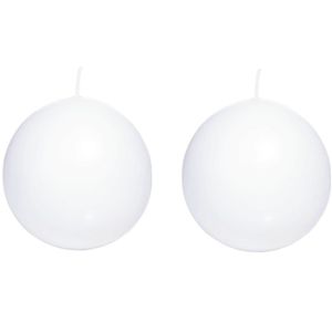 2x Witte bolkaars en7 cm 26 branduren