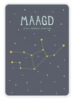 Milestone poster sterrenbeeld Maagd (NL) A4 formaat papier donkerblauw/wit - thumbnail