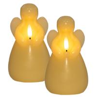 Anna's Collection LED kaars engel?- 2x - geel - 14 x 8 cm - met timer - op batterijen - kerst Anna's Collection LED kaars engel?- 2x - geel - 14 x 8 cm - met timer - op batterijen - kerst