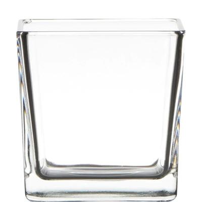 Hakbijl Glass Glazen vaas kubus 10x10x10cm