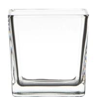 Hakbijl Glass Glazen vaas kubus 10x10x10cm