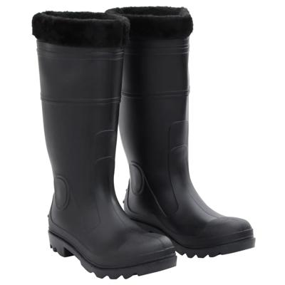 VidaXL Regenlaarzen met verwijderbare sokken maat 42 pvc zwart
