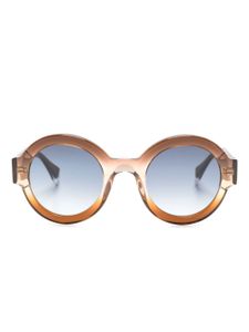 GIGI STUDIOS lunettes de soleil Laura à monture ronde - Marron