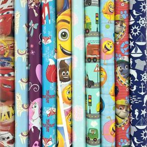 Assortiment inpakpapier cadeaupapier voor kinderen HO114 - 200 x 70 - 6 rollen