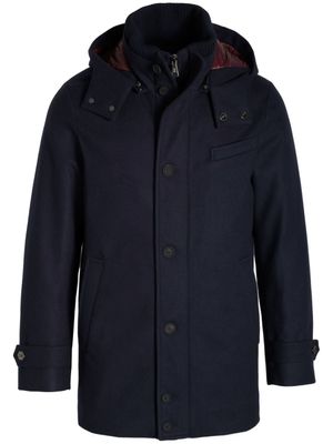 Norwegian Wool parka City Active à capuche - Bleu