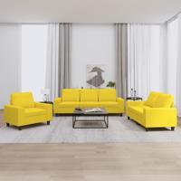 3-delige Loungeset stof lichtgeel