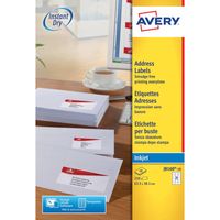 Avery J8160-10 adresetiketten ft 63,5 x 38,1 mm (b x h), 210 etiketten, wit - thumbnail