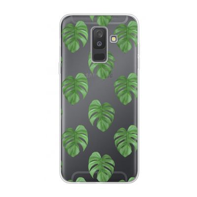 Monstera leaves: Samsung Galaxy A6 Plus (2018) Transparant Hoesje