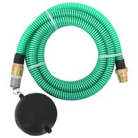 vidaXL Zuigslang met messing koppelingen 1,1'' 15 m PVC groen - thumbnail