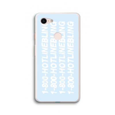 Hotline bling blue: Google Pixel 3 XL Transparant Hoesje