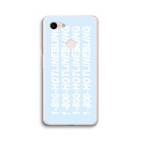 Hotline bling blue: Google Pixel 3 XL Transparant Hoesje