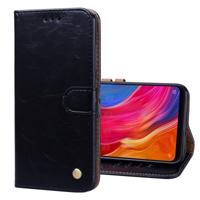 Zakelijke stijl olie Wax textuur horizontale Flip lederen Case voor de Xiaomi Mi 8 met houder & kaartsleuven & portemonnee (zwart)