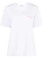 MSGM t-shirt en coton à logo brodé - Blanc - thumbnail