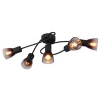 Globo Zwarte plafondlampSatella 5-lichts krul - 54312-5