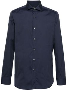 Canali chemise en popeline à col pointu - Bleu