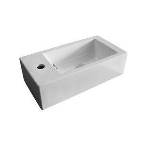 Fontein VM Go Recto Rechthoek 24x50x12 cm Porselein Glans Wit Go by Van Marcke