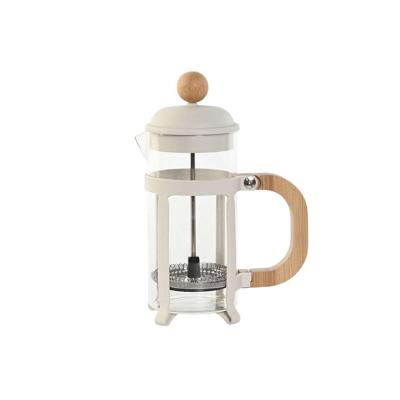 Koffiepot met Zuiger Home ESPRIT Wit Natuurlijk Roestvrij staal Polypropyleen 350 ml 13 x 8 x 19 cm