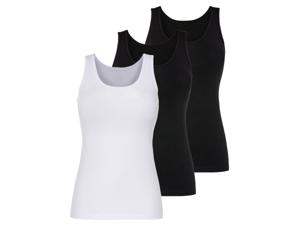 esmara 3 dames onderhemden (S (36/38), Zwart/wit)