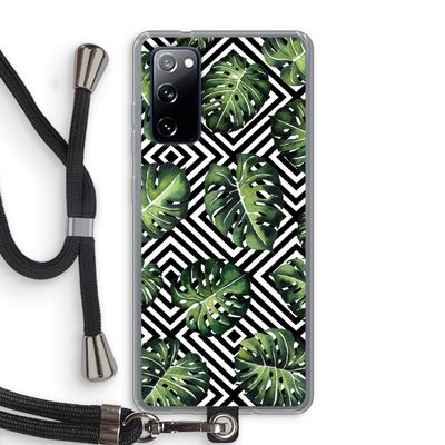 Geometrische jungle: Samsung Galaxy S20 FE / S20 FE 5G Transparant Hoesje met koord